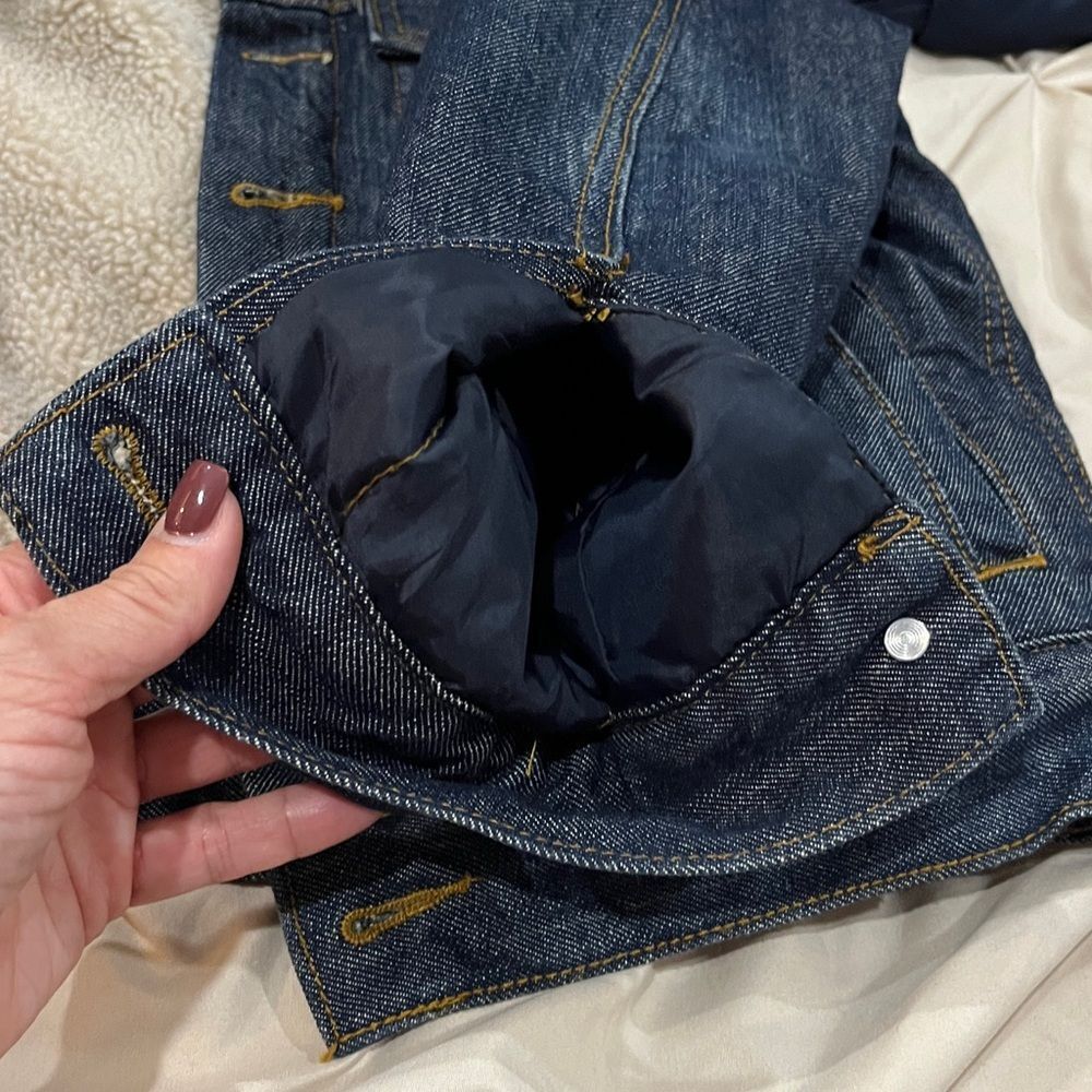 GAP Blue Denim Kids Jacket with Sherpa Collar - Picture 6 of 7